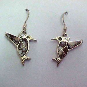 Sterling Silver Wild Horse Hummingbird Earrings